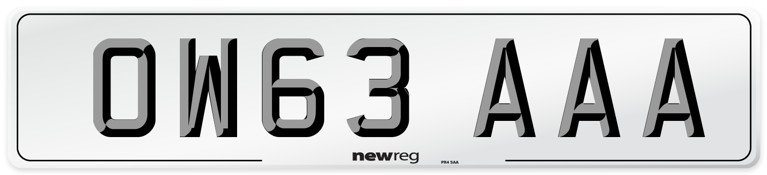 OW63 AAA Number Plate from New Reg